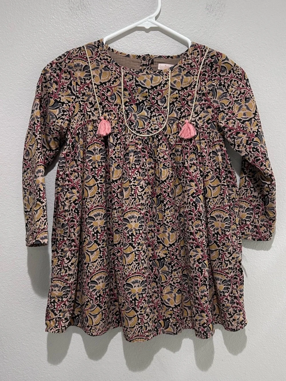 Louise Misha 100% cotton Girls Floral Long Sleeve Swing Dress
